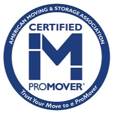 ProMover certified moving company badge from the American Moving & Storage Association